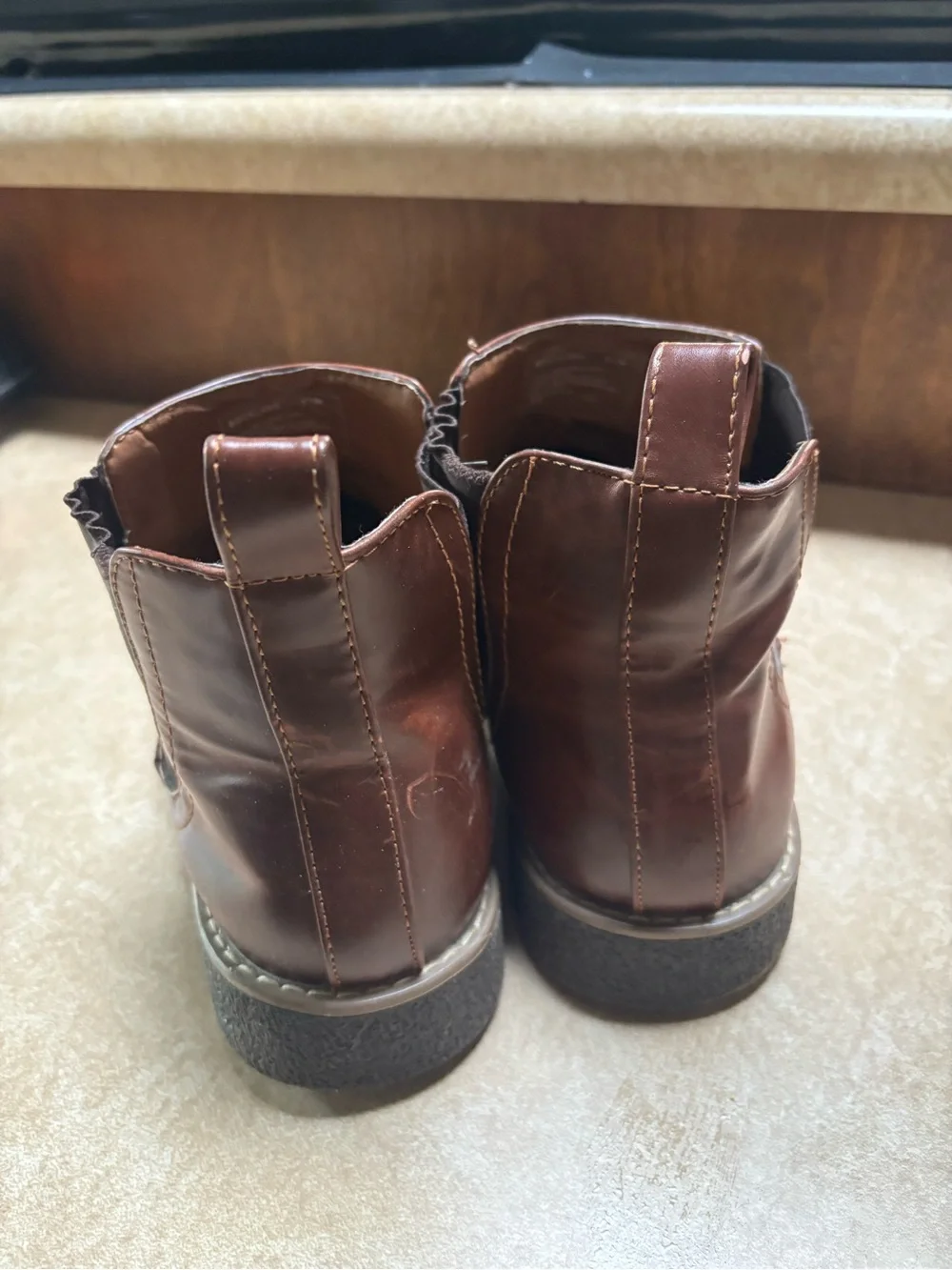 Deer Stags Men's Brown Leather Chelsea Boots